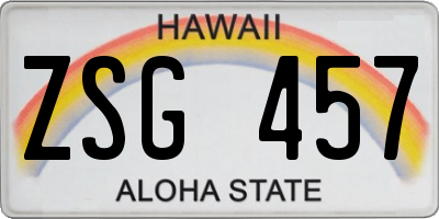 HI license plate ZSG457