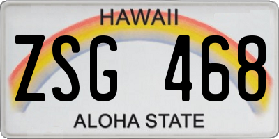 HI license plate ZSG468