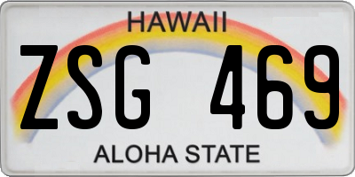 HI license plate ZSG469