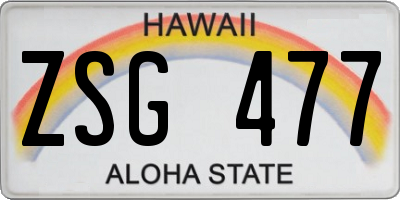 HI license plate ZSG477