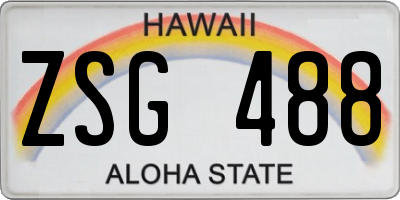 HI license plate ZSG488