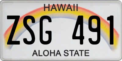 HI license plate ZSG491