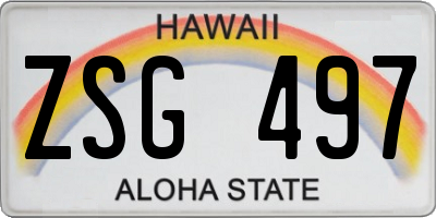 HI license plate ZSG497