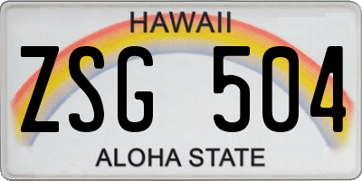 HI license plate ZSG504