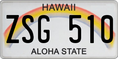 HI license plate ZSG510