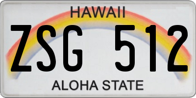 HI license plate ZSG512