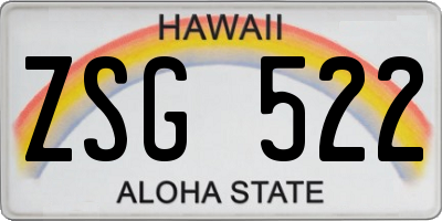 HI license plate ZSG522