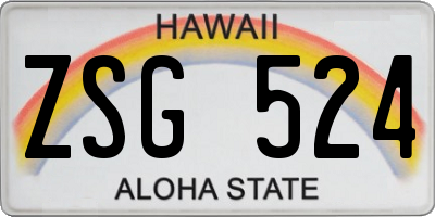HI license plate ZSG524
