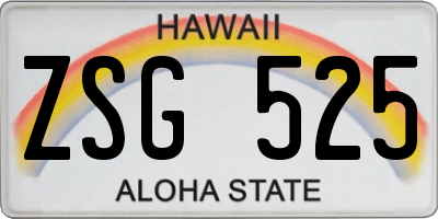 HI license plate ZSG525