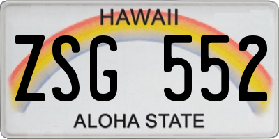 HI license plate ZSG552