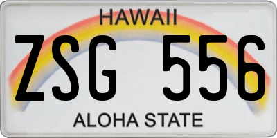 HI license plate ZSG556