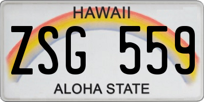 HI license plate ZSG559