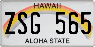 HI license plate ZSG565