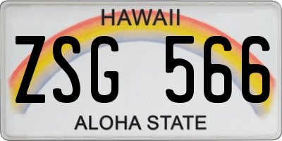 HI license plate ZSG566