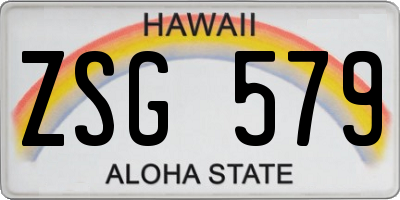 HI license plate ZSG579
