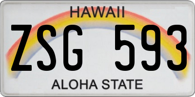 HI license plate ZSG593