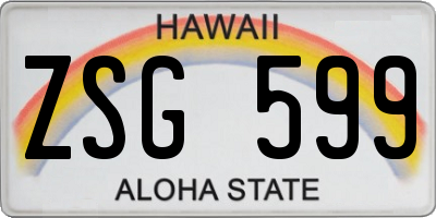 HI license plate ZSG599