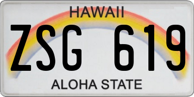 HI license plate ZSG619