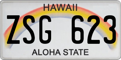 HI license plate ZSG623