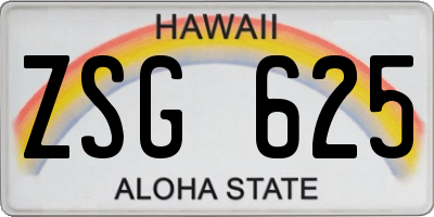 HI license plate ZSG625