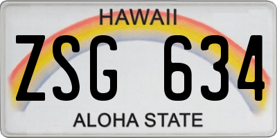 HI license plate ZSG634