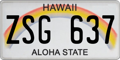 HI license plate ZSG637