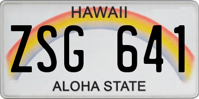 HI license plate ZSG641