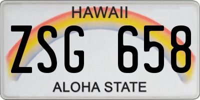 HI license plate ZSG658