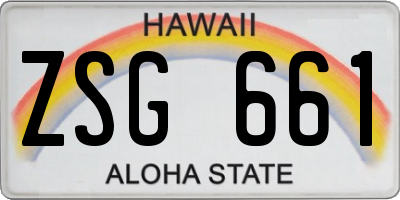 HI license plate ZSG661