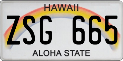 HI license plate ZSG665