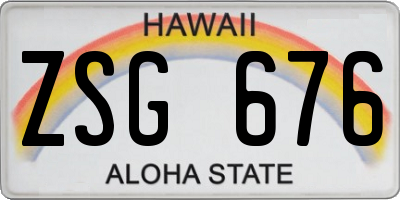 HI license plate ZSG676