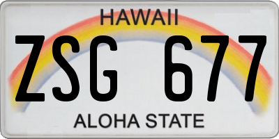 HI license plate ZSG677