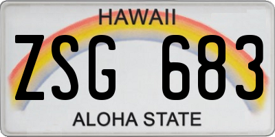 HI license plate ZSG683