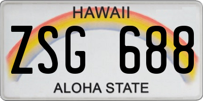 HI license plate ZSG688