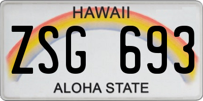 HI license plate ZSG693