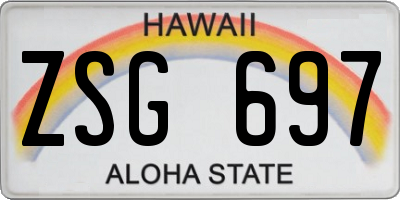 HI license plate ZSG697