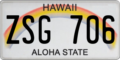 HI license plate ZSG706