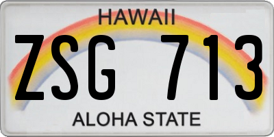 HI license plate ZSG713