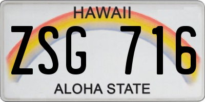 HI license plate ZSG716