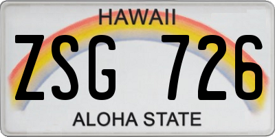 HI license plate ZSG726