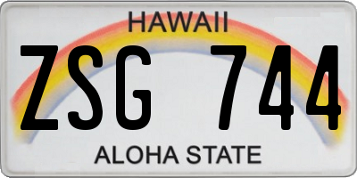 HI license plate ZSG744