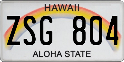 HI license plate ZSG804