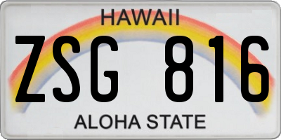 HI license plate ZSG816