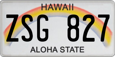 HI license plate ZSG827