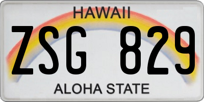 HI license plate ZSG829