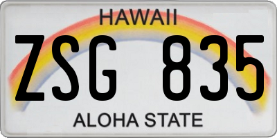 HI license plate ZSG835