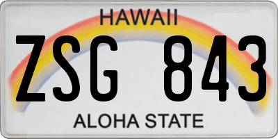 HI license plate ZSG843