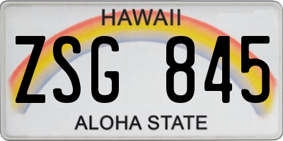 HI license plate ZSG845