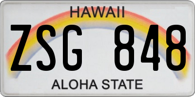 HI license plate ZSG848