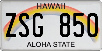 HI license plate ZSG850